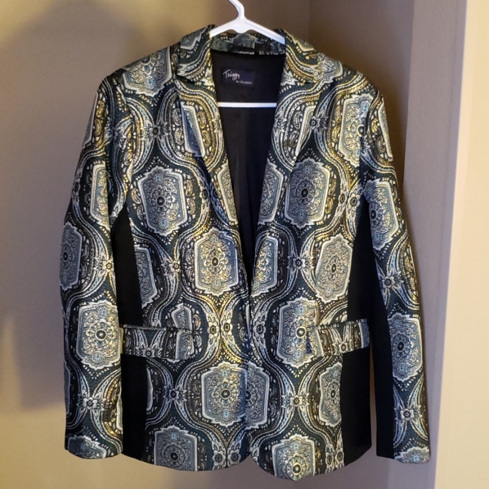 Twiggy for Classic Green & Gold Blazer